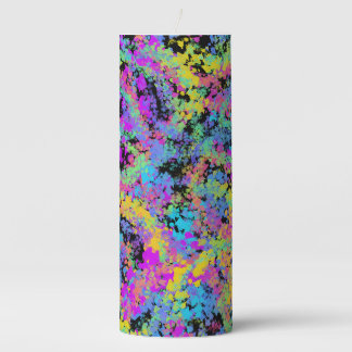 melted crayon multicolor : pillar candle