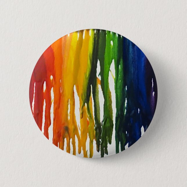 Melted Crayon on canvass Pinback Button (Front)