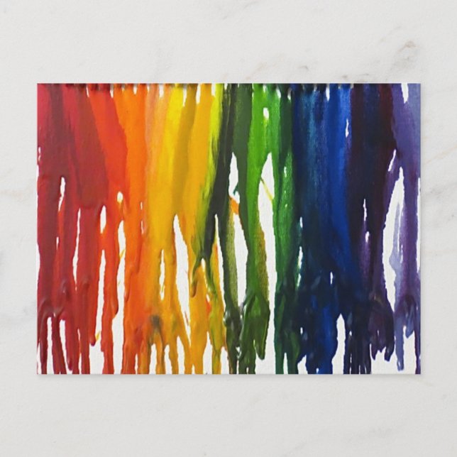 Melted Crayon on canvass Postcard (Front)