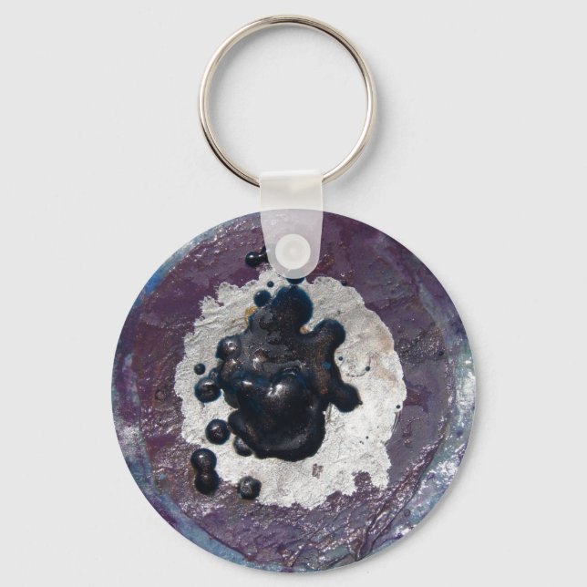 Melted Crayon Puddle Abstract Keychain (Front)