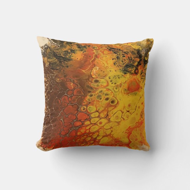 Melted Crayon Series - Butterfly - Acrylic Pour as Throw Pillow (Front)