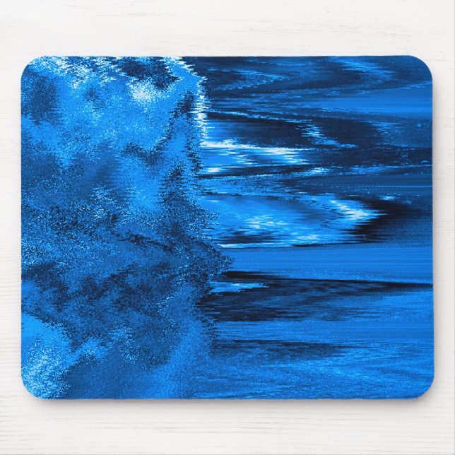 Melted Glitch Blue Mouse Pad (Front)