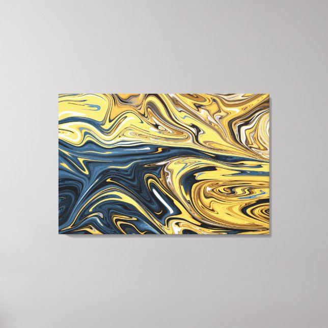 Melted Gold Abstract Painting | Best contemporary Canvas Print (Front)