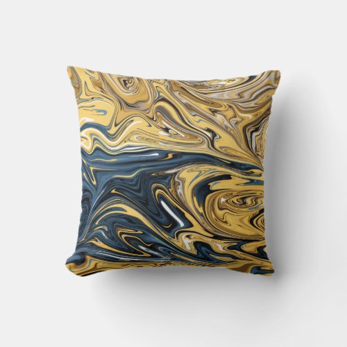 Melted Gold Abstract Painting  Best contemporary Throw Pillow