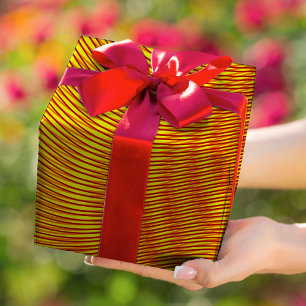 Melted Gold effect Moiré Stripes - Trippy Abstract Wrapping Paper