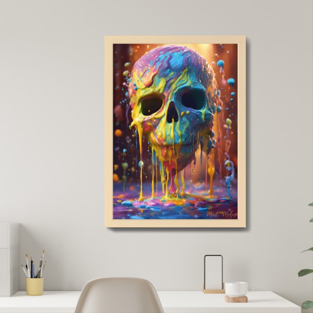 Melted Memento Mori Framed Art (Home Office)