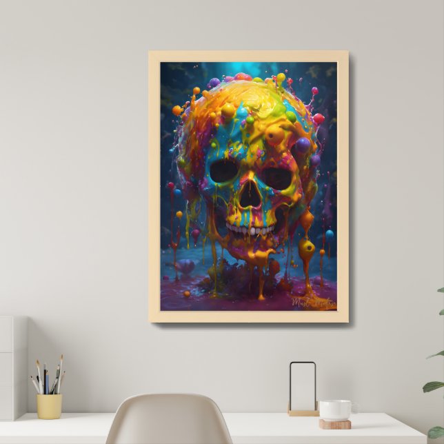 Melted Memento Mori Framed Art (Home Office)