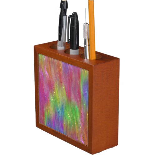 Melted Rainbow Glass Desk Organizer