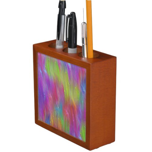 Melted Rainbow Glass Desk Organizer