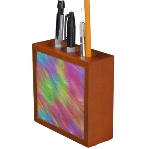 Melted Rainbow Glass Desk Organizer