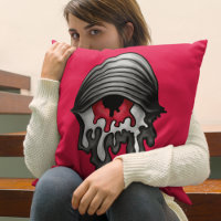 Melted Red Eye: Surreal Horror Throw Pillow