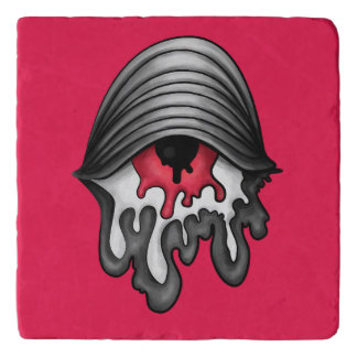 Melted Red Eye: Surreal Horror Trivet