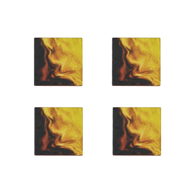 Melted Sun Stone,  Set of 4 Stone Magnet (Front)