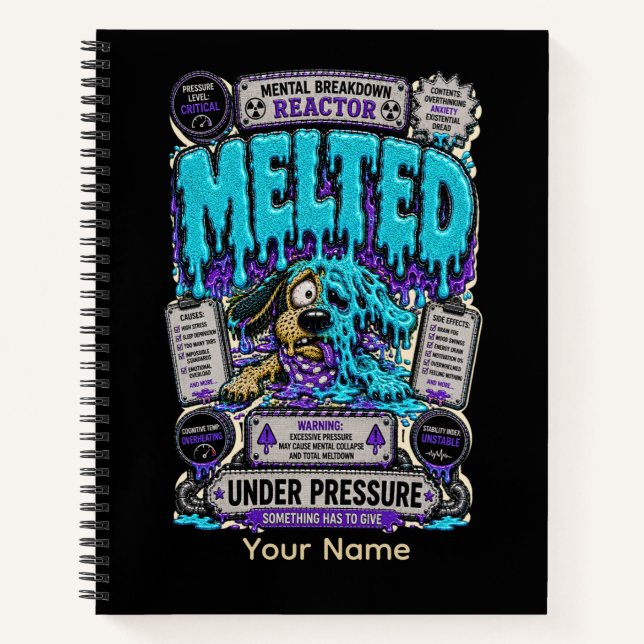 Melted Under Pressure Funny Spreadsheet Humor  Notebook (Front)