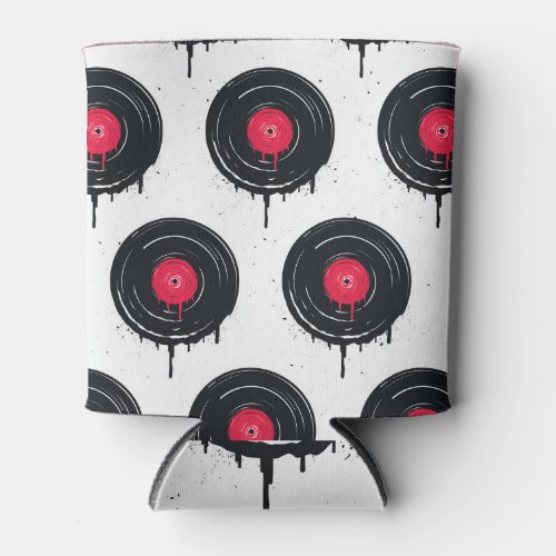 Melted vinyl records artistic pattern can cooler