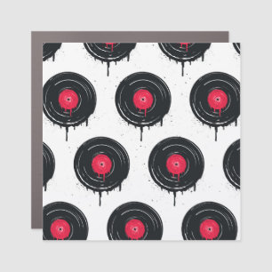 Melted vinyl records, artistic pattern. car magnet