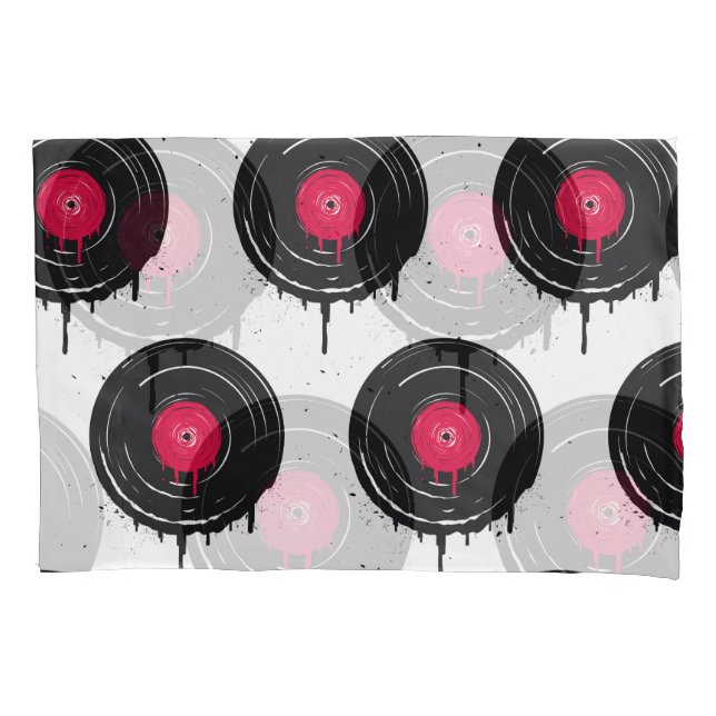 Melted vinyl records, artistic pattern. pillow case (Front)