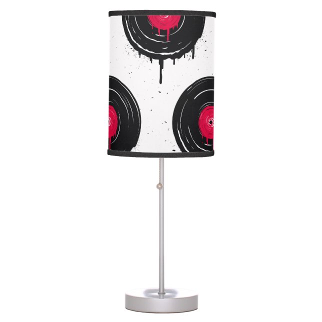 Melted vinyl records, artistic pattern. table lamp (Front)