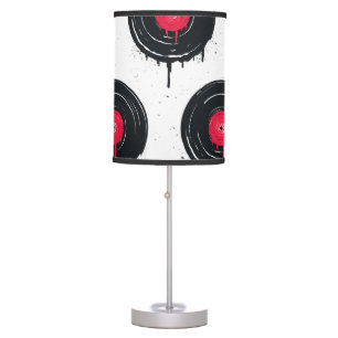Melted vinyl records, artistic pattern. table lamp