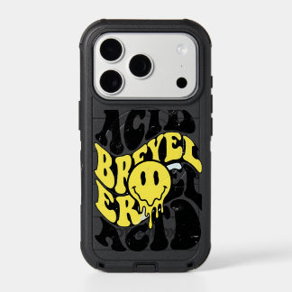 Melting Acid Smiley Face Psychedelic Liquid Typogr iPhone 17 Pro Case