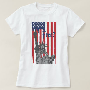 Melting American Flag Statue of Liberty Freedom T-Shirt