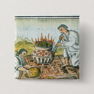 Melting and casting gold in the Aztec empire Pinback Button