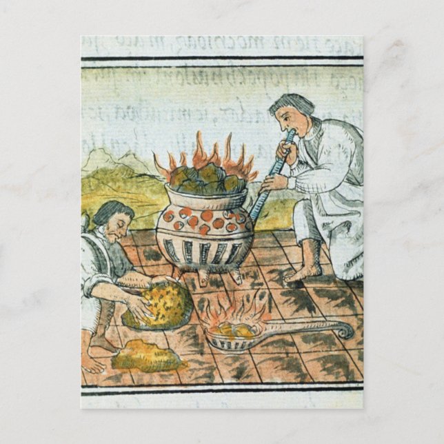 Melting and casting gold in the Aztec empire Postcard (Front)