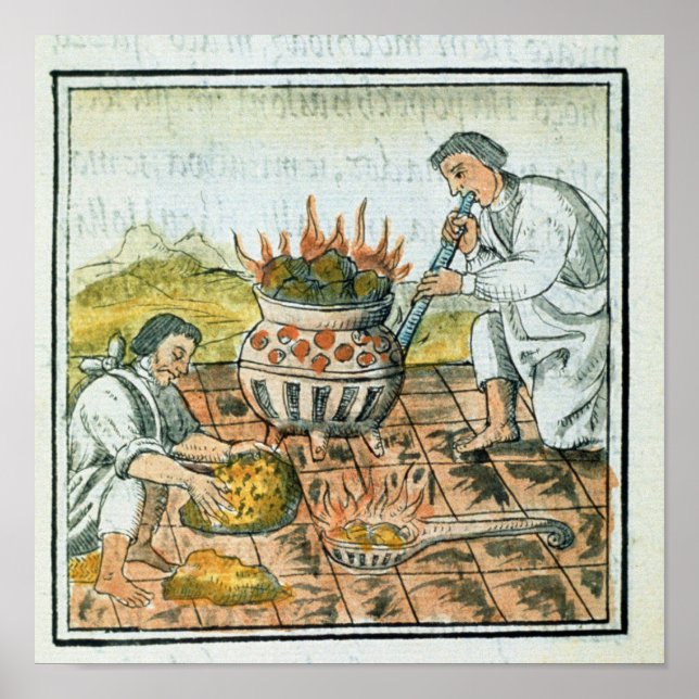 Melting and casting gold in the Aztec empire Poster (Front)