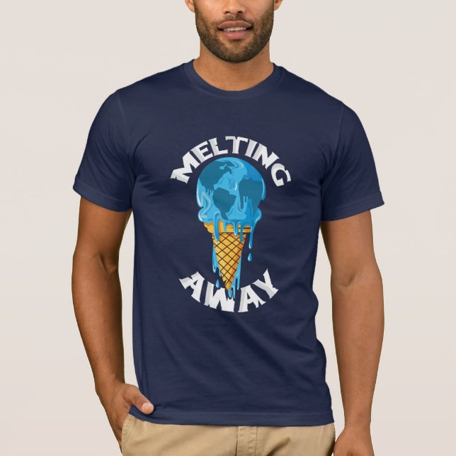 Melting Away Ice Climate Change Awareness T-Shirt (Front)