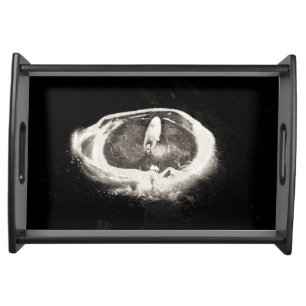 Melting Candle Black and White Distressed Serving Tray