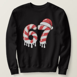 Melting Candy Cane 67 Christmas "Six Seven"  Santa Sweatshirt