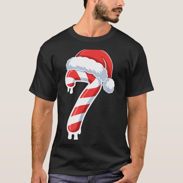 Melting Candy Cane 6 7 Ice Drip Meme 6 7 Costume C T-Shirt (Front)