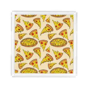 Melting Cheese Pizza Pattern Acrylic Tray