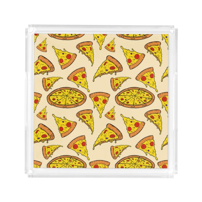 Melting Cheese Pizza Pattern Acrylic Tray (Front)