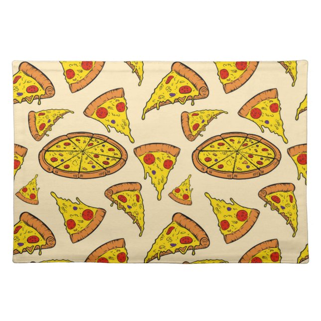 Melting Cheese Pizza Pattern Cloth Placemat (Front)