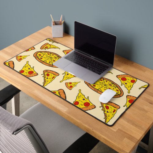 Melting Cheese Pizza Pattern Desk Mat