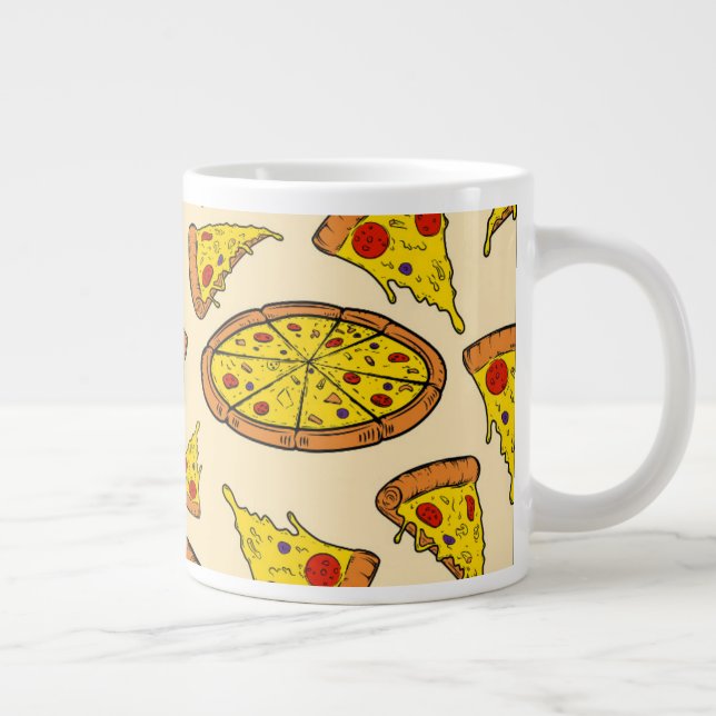 Melting Cheese Pizza Pattern Giant Coffee Mug (Right)
