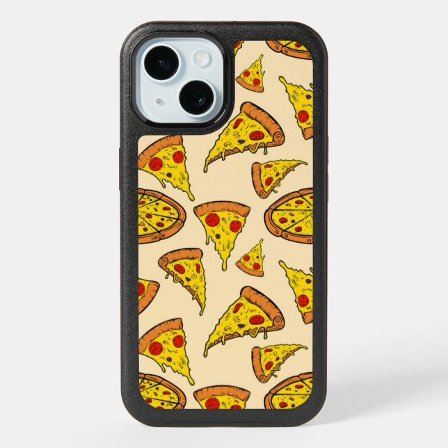 Melting Cheese Pizza Pattern iPhone 15 Case (Back)