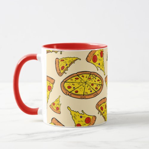 Melting Cheese Pizza Pattern Mug
