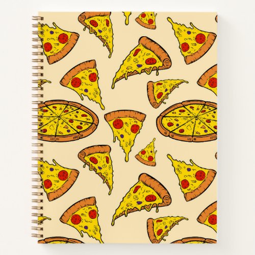 Melting Cheese Pizza Pattern Notebook