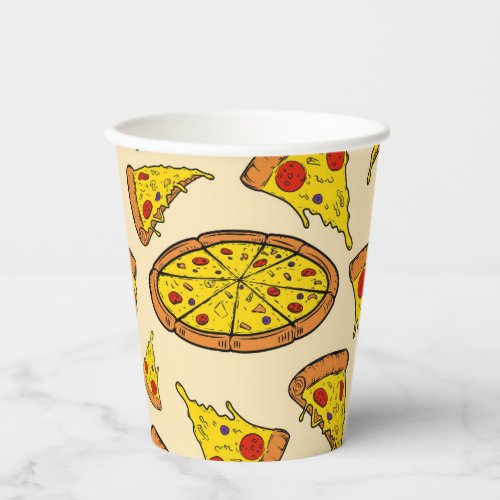 Melting Cheese Pizza Pattern Paper Cups
