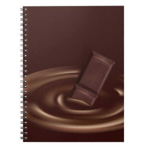 Melting Chocolate Bar in Liquid Chocolate Notebook