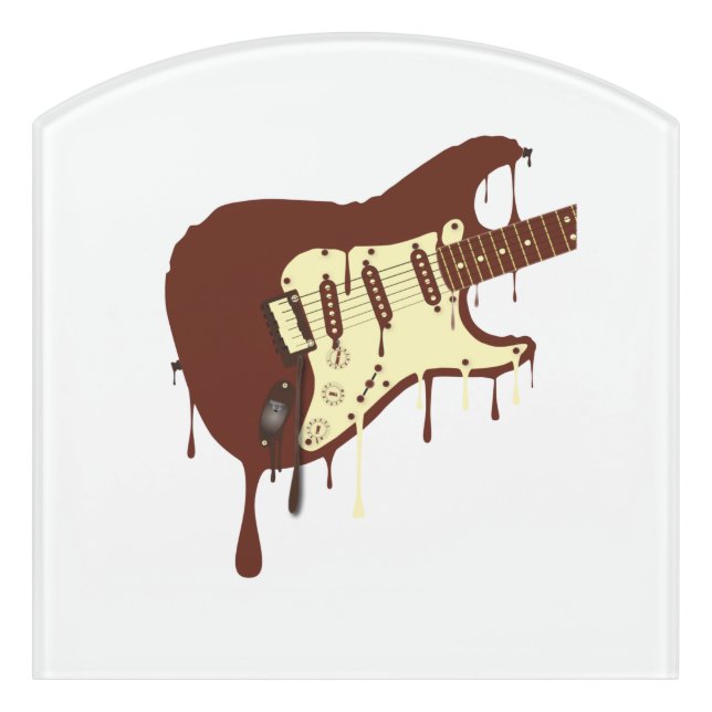 Melting Chocolate Guitar Door Sign (Contour Front)
