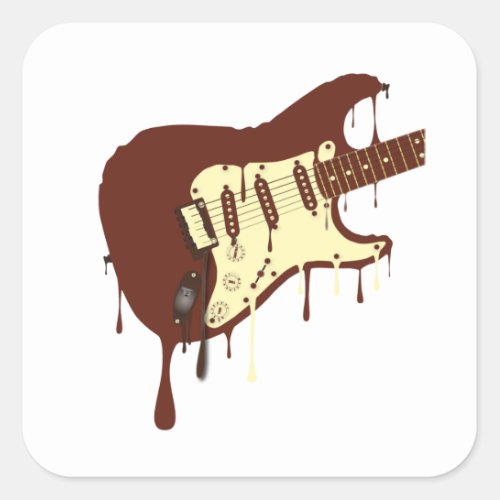 Melting Chocolate Guitar Square Sticker