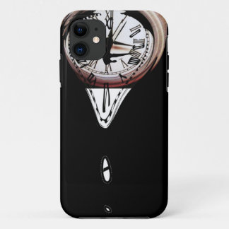 Melting Clocks surreal art black white iPhone 11 Case