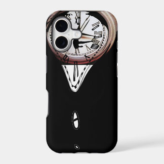 Melting Clocks surreal art black white iPhone 17 Case