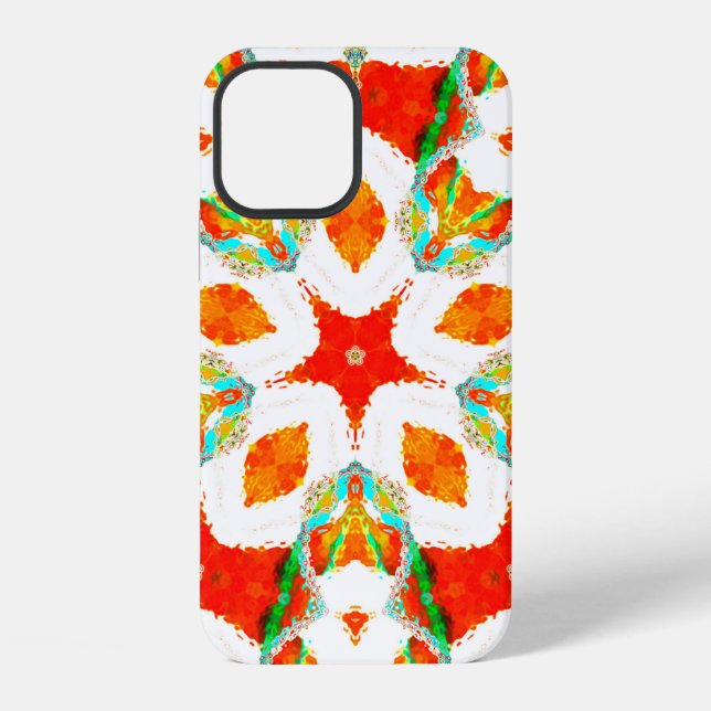 Melting colorful symmetrical pattern, ceramic tile iphone case (Back)