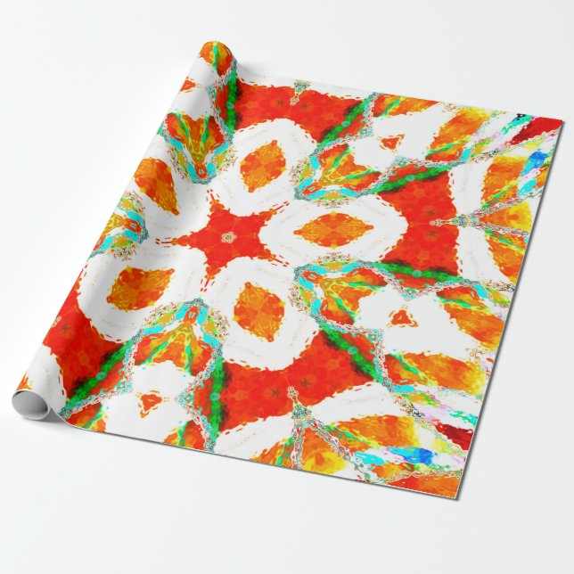 Melting colorful symmetrical pattern, ceramic tile wrapping paper (Unrolled)