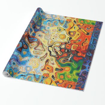 Melting Colors Abstract Gift Wrap by Magical_Maddness at Zazzle
