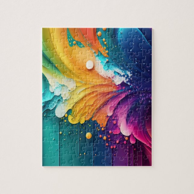 Melting Colors Splash 3D Abstract Jigsaw Puzzle (Vertical)